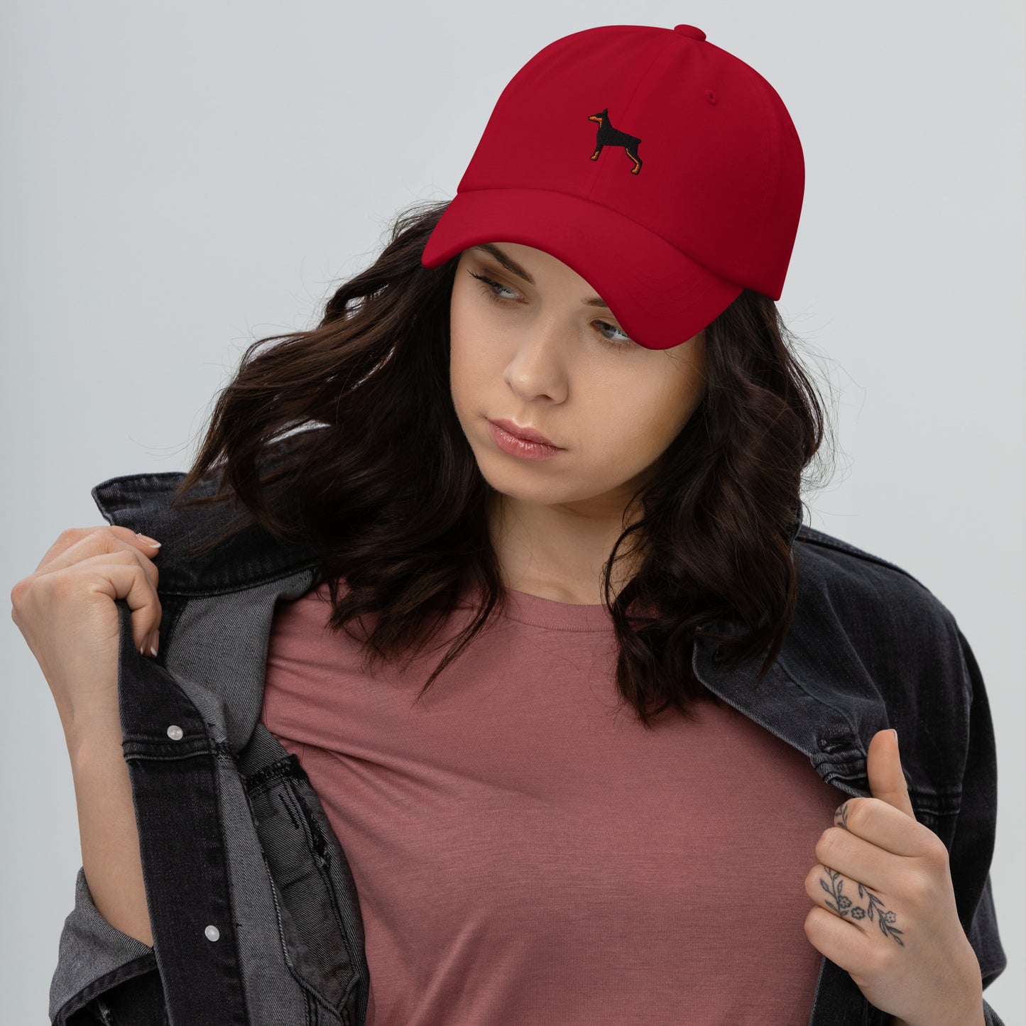 Doberman Dog Embroidered Baseball Cap