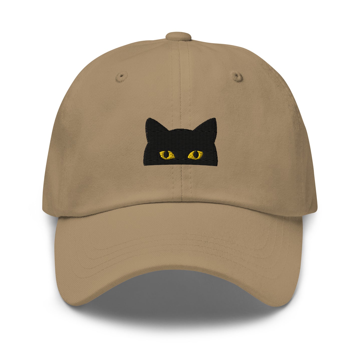 Peeking Black Cat Embroidered Baseball Cap