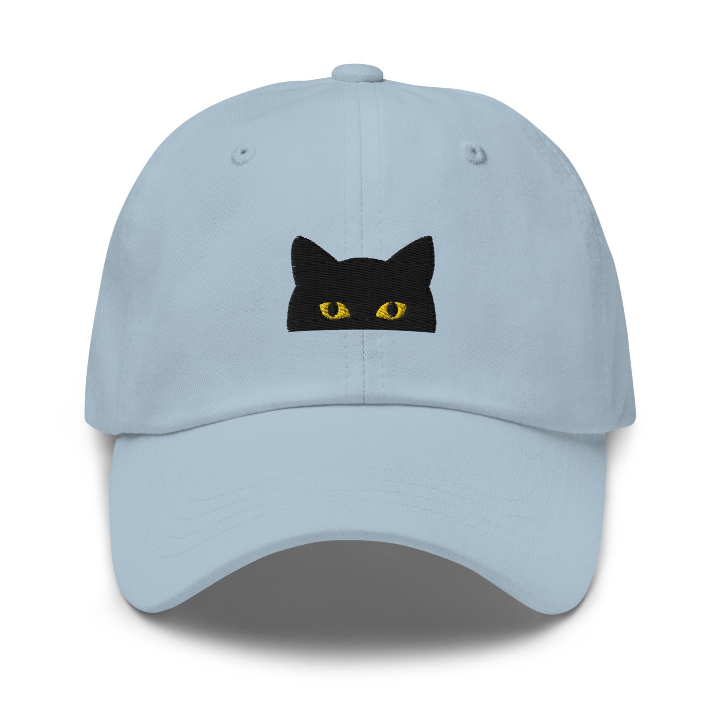 Peeking Black Cat Embroidered Baseball Cap