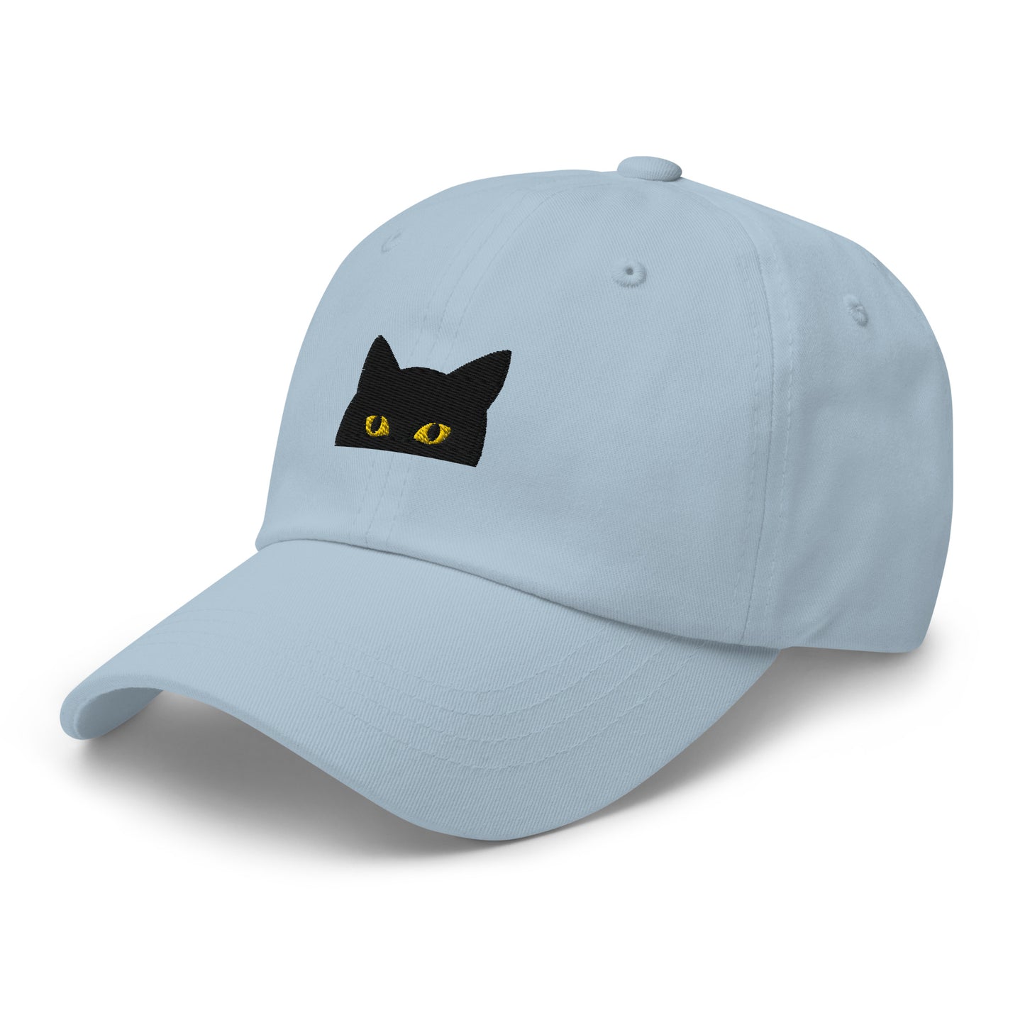 Peeking Black Cat Embroidered Baseball Cap