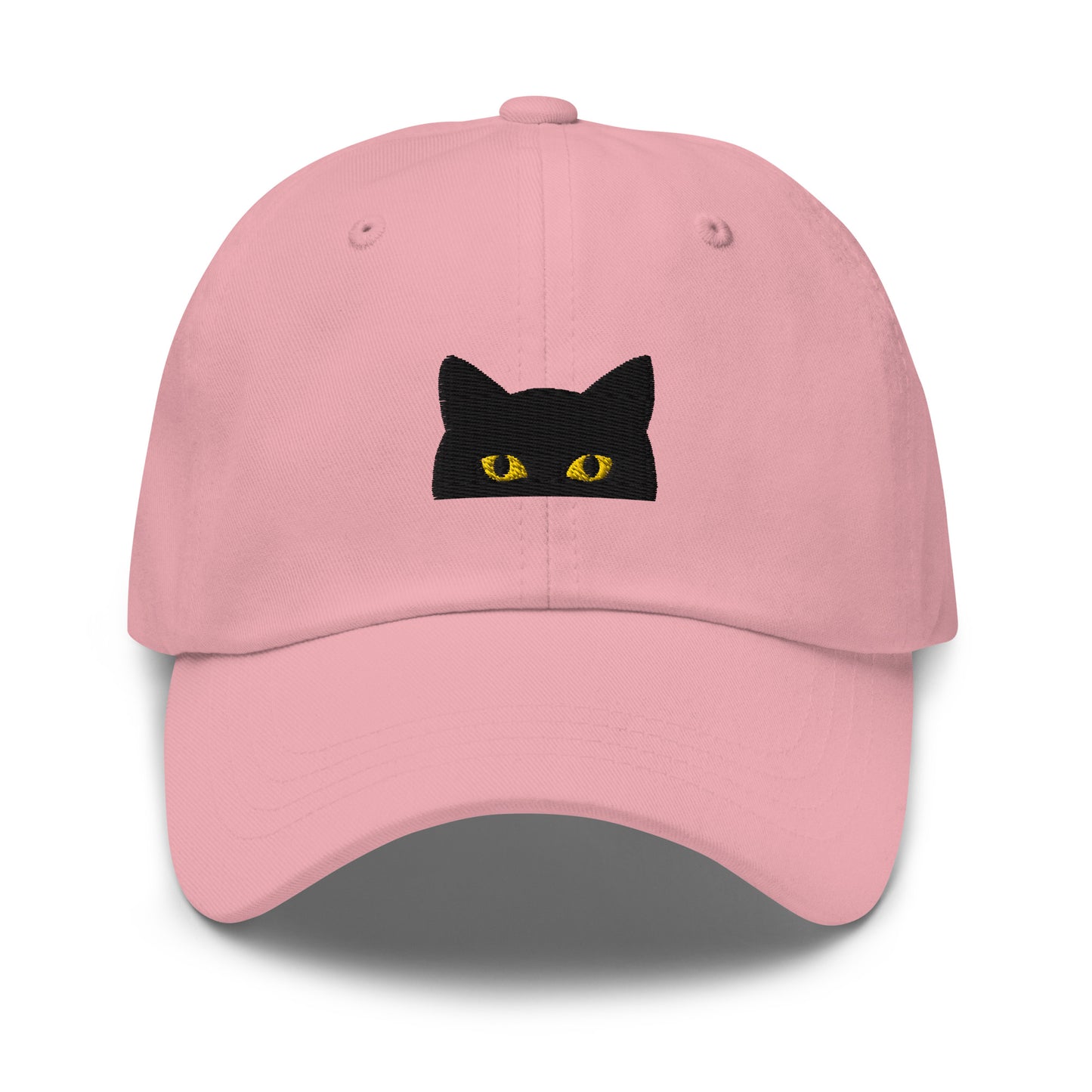 Peeking Black Cat Embroidered Baseball Cap