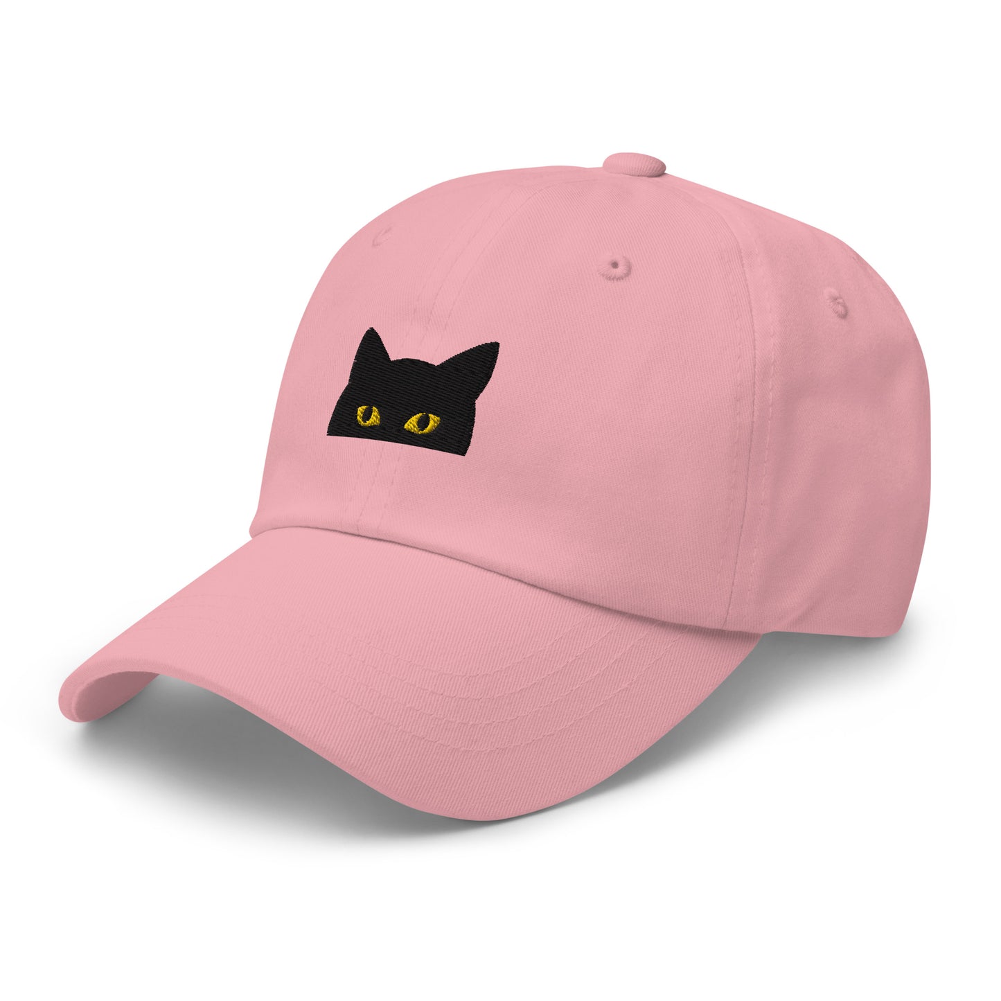 Peeking Black Cat Embroidered Baseball Cap