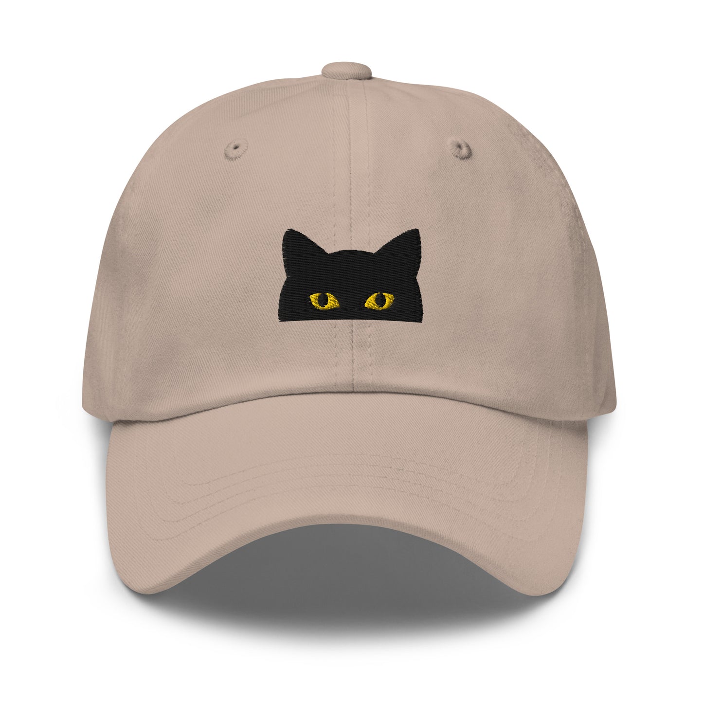 Peeking Black Cat Embroidered Baseball Cap