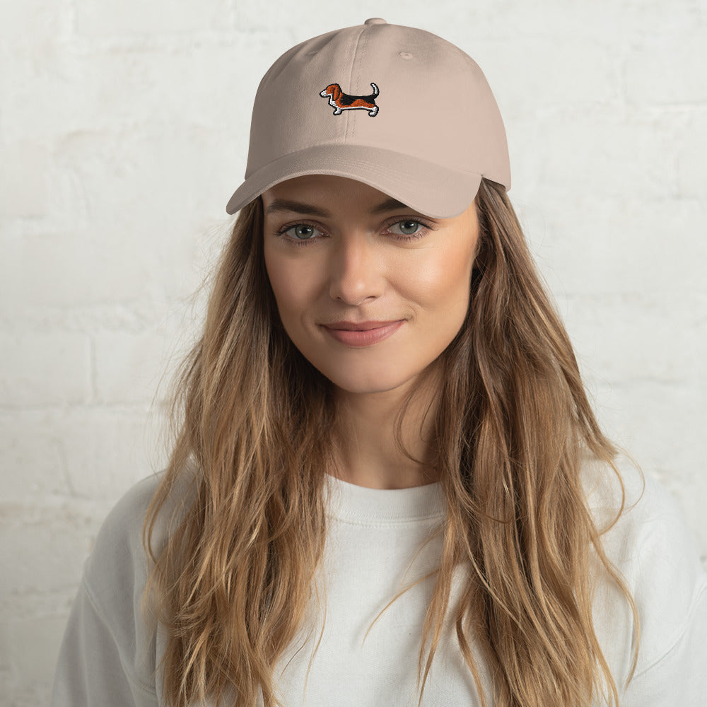 Basset Hound Dog Embroidered Baseball Cap