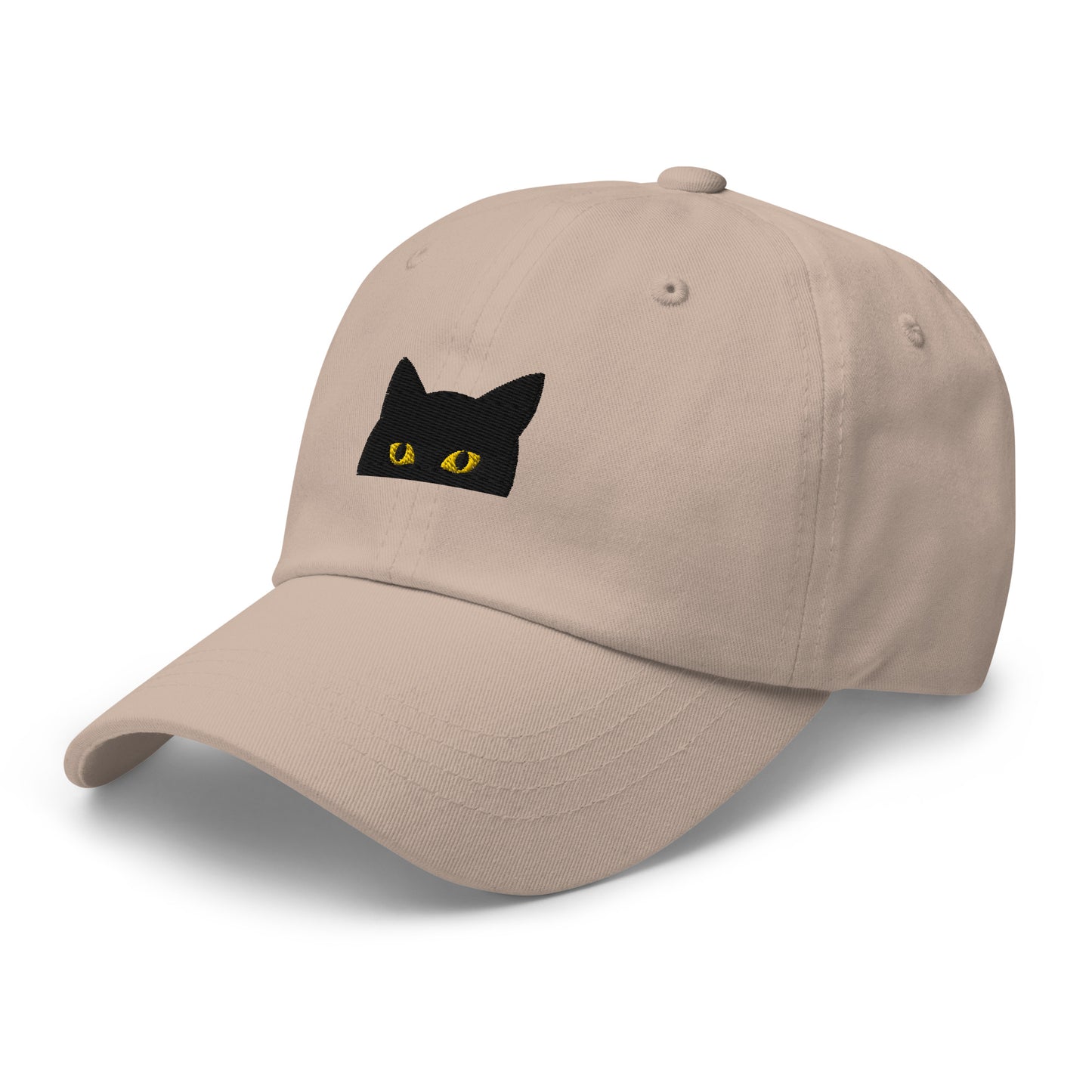 Peeking Black Cat Embroidered Baseball Cap