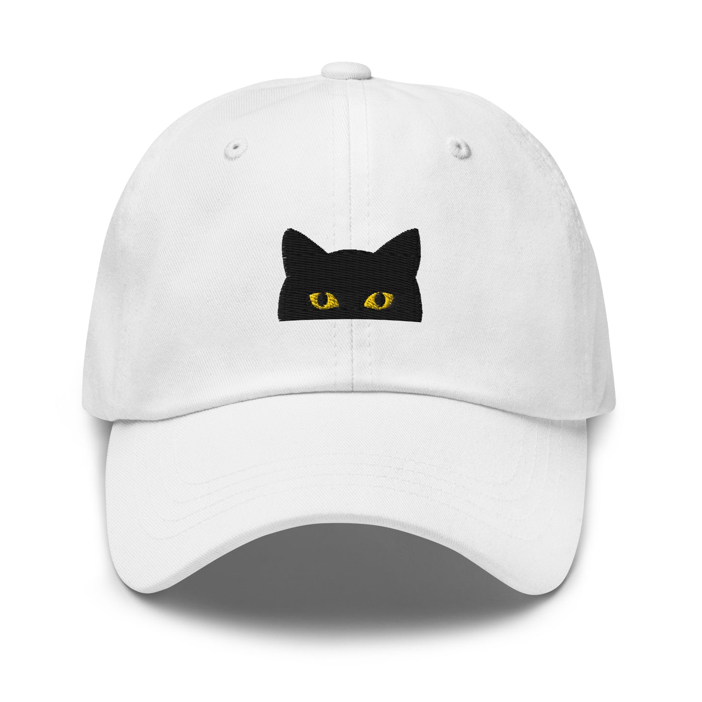 Peeking Black Cat Embroidered Baseball Cap