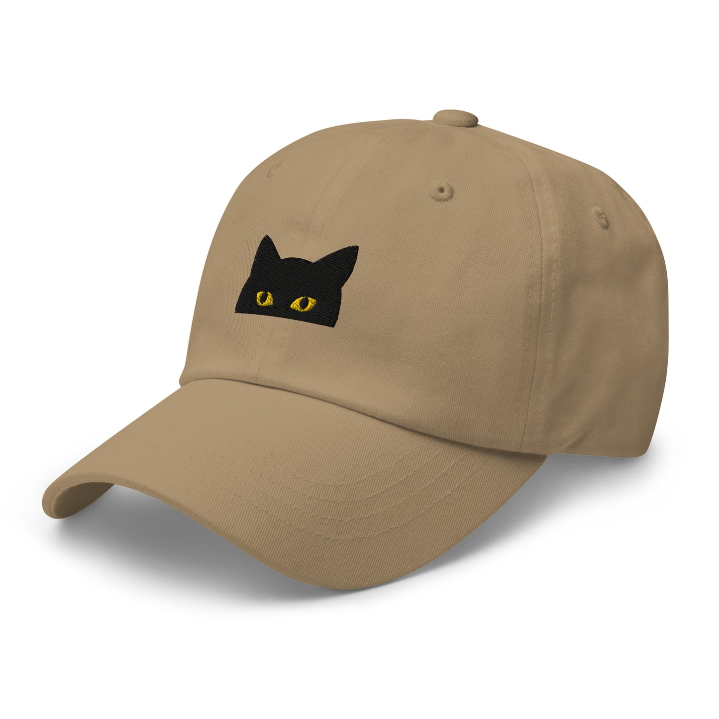 Peeking Black Cat Embroidered Baseball Cap